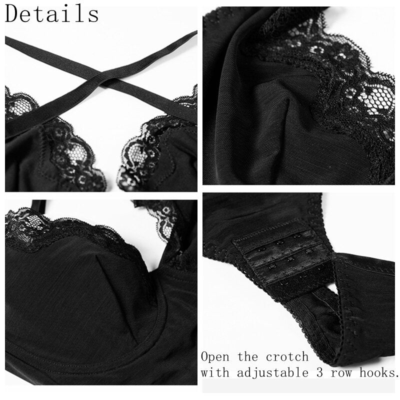 Shapewear Bodysuit Sexy Lingerie Lace Thong Panties
