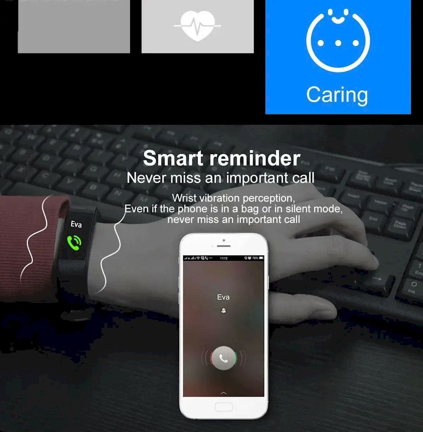 Smart Fitness Tracker Watch with Heart Rate & Blood Pressure Monitor