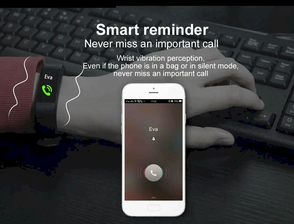Smart Fitness Tracker Watch with Heart Rate & Blood Pressure Monitor