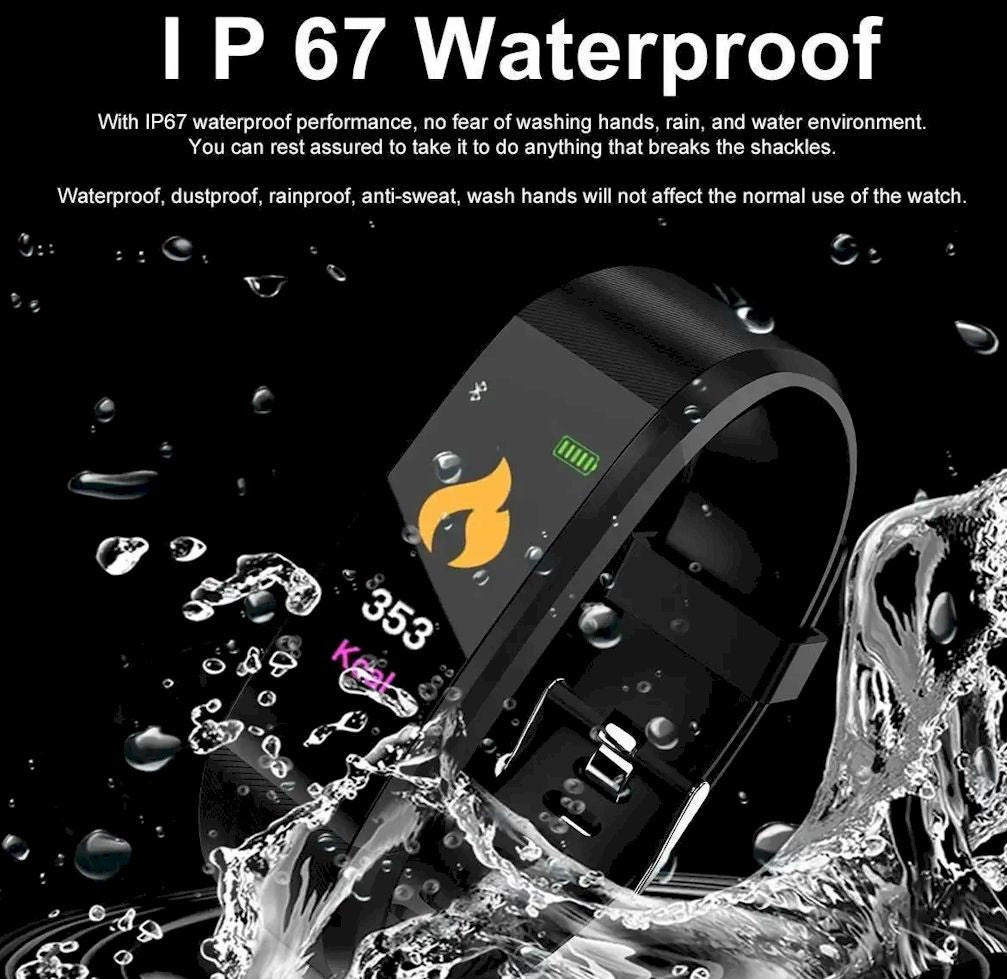 Smart Fitness Tracker Watch with Heart Rate & Blood Pressure Monitor