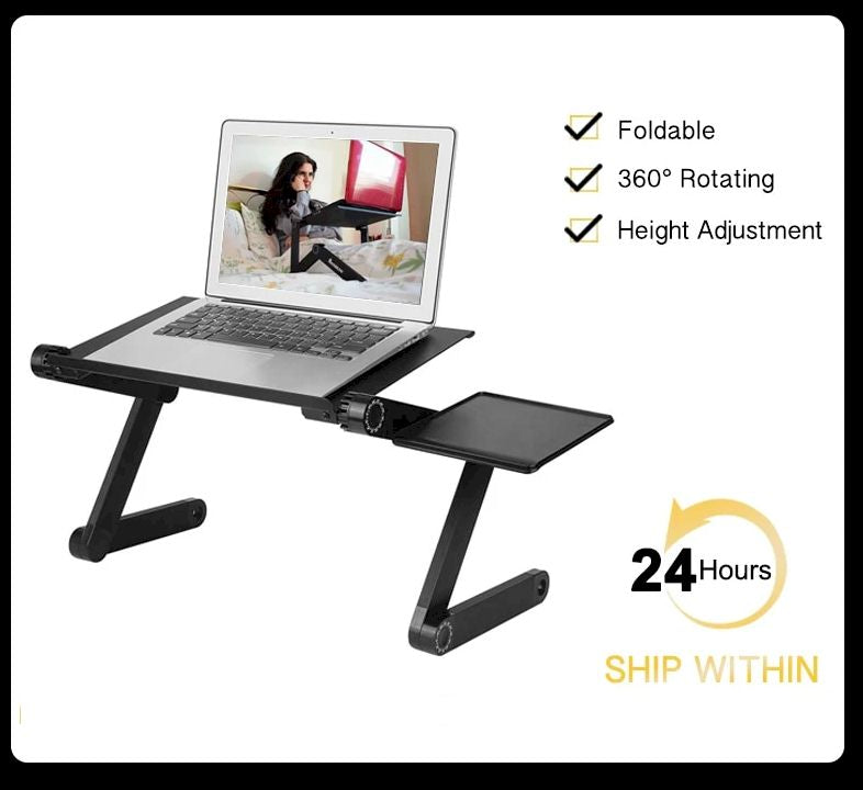 Adjustable Aluminum Laptop Ergonomic Portable Desk With Mouse Pad