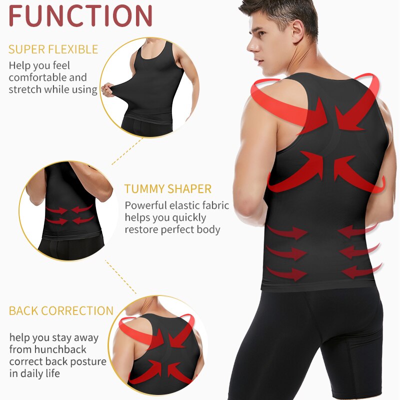 Body Shaper Chest Compression Shirts Vest Tummy Control Shapewear