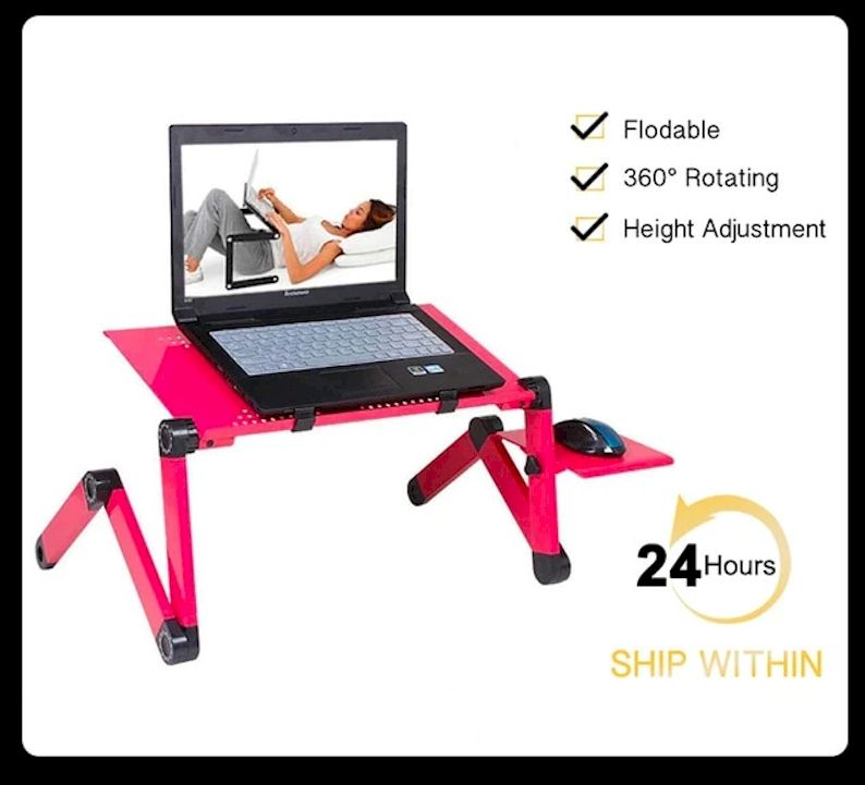 Adjustable Aluminum Laptop Ergonomic Portable Desk With Mouse Pad