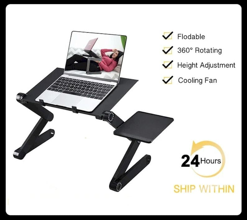 Adjustable Aluminum Laptop Ergonomic Portable Desk With Mouse Pad