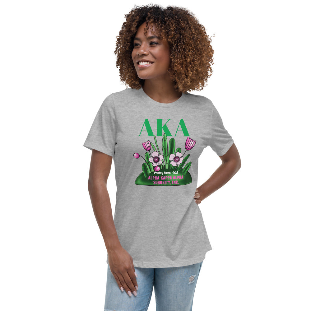 Alpha Kappa Alpha pretty Since 1908 T-Shirt Lt Gray