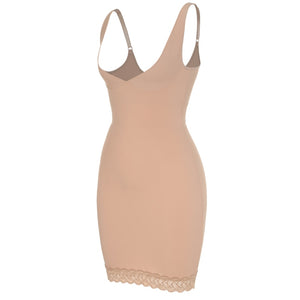 Full Slip Shapewear Dress Bodysuits with Lace Firm Control Waist Cinchers