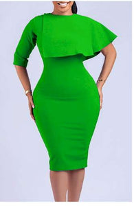 Stunning Stretchy Zip-Up Midi Dress