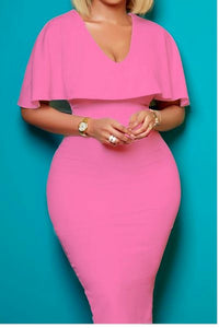 Chic and Stylish: Elevate Your Look with our Stretch V-Neck Dress!